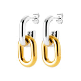 Boucle d'Oreille Koa - Chaîne Acier Or et Argent