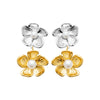 Boucles d'Oreilles Sya - Fleurs Acier Inoxydable Argent & Or