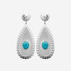 Boucle d'Oreille Zaba - Femme Turquoise Argent Acier