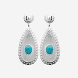 Boucle d'Oreille Zaba - Femme Turquoise Argent Acier