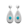 Boucle d'Oreille Zaba - Femme Turquoise Argent Acier