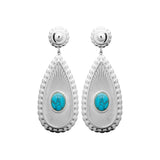 Boucle d'Oreille Zaba - Femme Turquoise Argent Acier