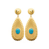 Boucle d'Oreille Belly - Ovale Acier Inoxydable Turquoise