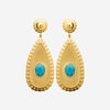 Boucle d'Oreille Belly - Ovale Acier Inoxydable Turquoise