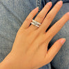 Bague Mylene - Grosse Céramique Blanche et Argent