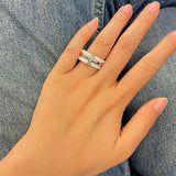 Bague Mylene - Grosse Céramique Blanche et Argent