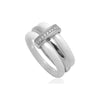 Bague Mylene - Grosse Céramique Blanche et Argent