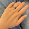 Bague Brittany - Ceramique Noire & Argent