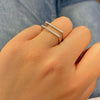 Bague Ysée - Dessus Plat Argent 2 Rangs