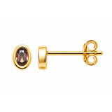 Puces d'oreilles Alsi - Boucles Marron / Orange Plaqué or