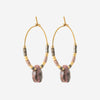 Boucles d'Oreilles Doa - Rhodonite Créoles Acier Doré