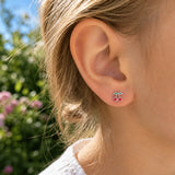 Boucles d'oreilles Juny - Puce Cerises Argent