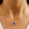 Collier Flora - Plaqué Or Fleur Bleue Diana
