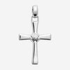 Pendentif Croix Argent Massif 925 Rhodié