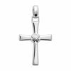 Pendentif Croix Argent Massif 925 Rhodié