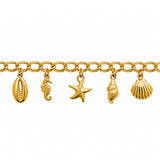 Bracelet Sea - Pampille Coquillage Acier Doré