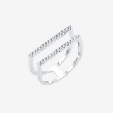 Bague Ysée - Dessus Plat Argent 2 Rangs