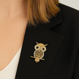 Broche Loumi - Hibou Chouette Or