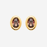 Puces d'oreilles Alsi - Boucles Marron / Orange Plaqué or