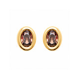 Puces d'oreilles Alsi - Boucles Marron / Orange Plaqué or