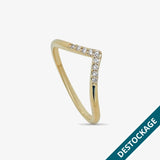 Bague Elycia - Chevron Plaqué Or