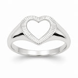 Chevalière Loys - Coeur Argent Massif Striée