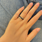 Bague Aelane - Croisée Argent Noir