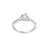 Bague Calandra - Fiançaille Solitaire Pavé Argent