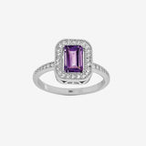 Bague Leyra - Amethyste Carrée Argent