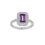 Bague Leyra - Amethyste Carrée Argent