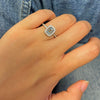 Bague Noa - Argent Topaze Bleue Carré
