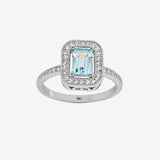 Bague Noa - Argent Topaze Bleue Carré