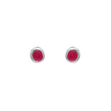 Boucles d'oreilles Mey - Argent Pierre Bleue / Rouge