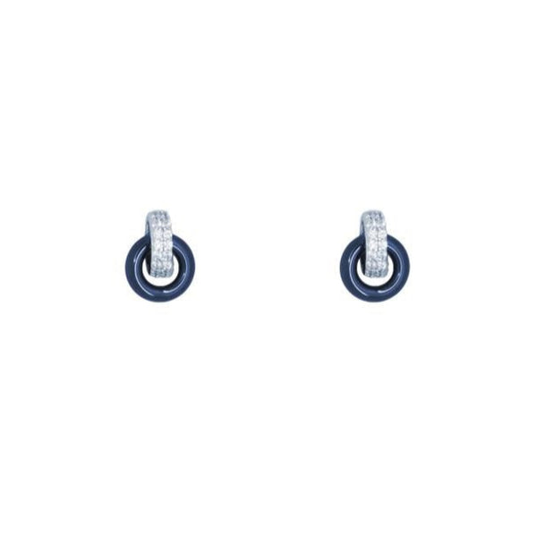 Boucles d'oreilles Lali - Argent Céramique Bleue