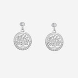 Boucles d'oreille Laure - Rondes Arbre de Vie Argent
