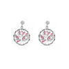 Boucles d'oreille Hannah - Arbre de Vie Rose et Argent