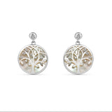 Boucle d'oreille Viki - Nacre Argent Arbre de Vie