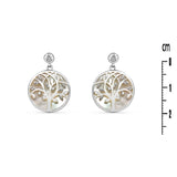 Boucle d'oreille Viki - Nacre Argent Arbre de Vie