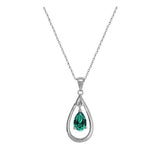 Collier Olympe - Poire Argent Pierre