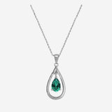 Collier Olympe - Poire Argent Pierre