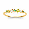 Bague Veji - Plaqué Or Pierres Vertes