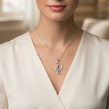 Collier Vénusia - Pendentif Lune Chat Argent