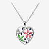 Collier Kalen - Coeur Fleur Argent