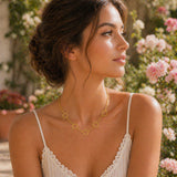 Collier Petunia - Fleurs Acier Inoxydable Doré