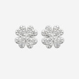 Boucles d'oreilles Lucky - Puce Trèfle 4 Feuiles Argent