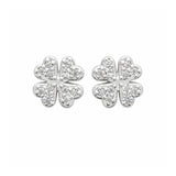 Boucles d'oreilles Lucky - Puce Trèfle 4 Feuiles Argent