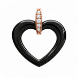 Pendentif Sidi - Coeur Céramique Blanc / Noir
