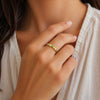 Bague Veji - Plaqué Or Pierres Vertes