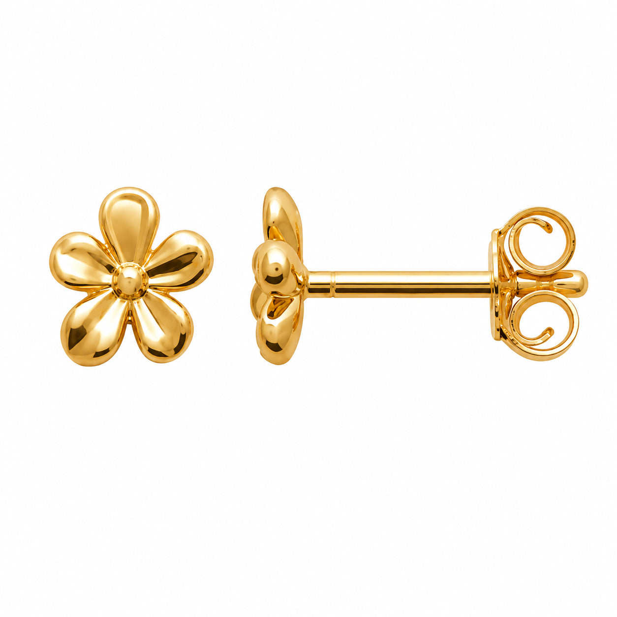 Puces d'oreilles Maly - Fleurs Plaqué Or 18 carats