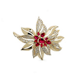 Broche Roseline - Or et Rouge